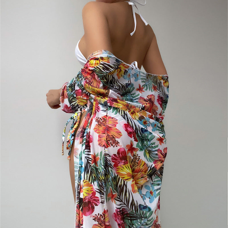 Wholesale Lace Blouse Polyester Swimwear Three-piece Set